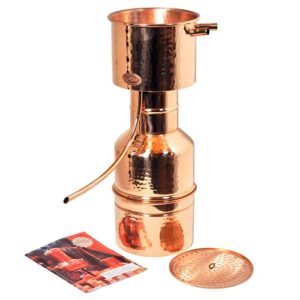 Copper Garden Destille Leonardo 2 Liter I Legale Kupfer Kleindestille für ätherische Öle, Hydrolate, Düfte, destilliertes Wasser